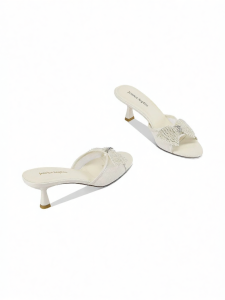 JESSICA SOPHIA | Heeled Open Toe Pearl Bow Sandals