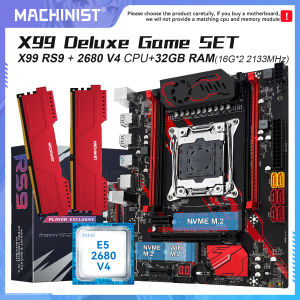 MACHINIST X99 Gaming Motherboard RS9 Optiona kit LGA2011-3 lntel Xeon E5 2680 V4 CPU and DDR4 32GB(2*16GB) M.2 NVME Quad Channel