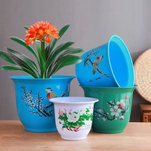 Thickening and increasing imitation ceramic resin flowerpot simple classical plastic flowerpot household