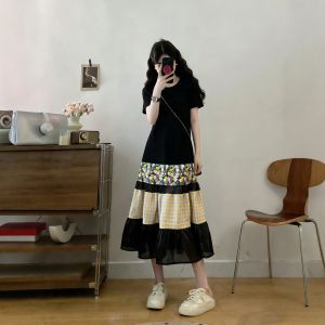 Vintage Floral Large Size Slimming Tunic Dress