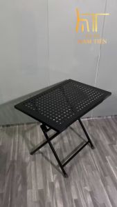 Bàn Xếp Trà Chanh Chữ Nhật CNC Cạnh VUÔNG Sắt Bàn Cafe Dễ Dàng Gấp Gọn Sơn Tĩnh Điện