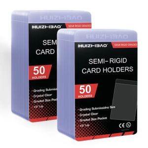 50pcs Semi Rigid Card Holders -  Sleeves Fit Standard Grading Cards Baseball Cards for Graded Card Submittions Thicker material