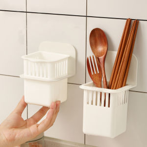 Homenhome không đục lỗ nhà bếp nhà bếp treo tường đũa thoát nước giá lưu trữ