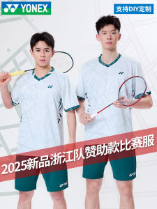 YONEX 2025 New Badminton Sportswear Mens Short Sleeve T-Shirt Breathable Quick Dry Men Women Universal Short Sleeve Top