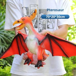 Dinosaur World Childrens Set Large Simulation Soft Rubber Sound Toy Tyrannosaurus Triangular Dragon Armored Dragon Boys Doll