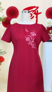 Đầm thiết kế thanh lịch sang trọng với chất liệu Cotton Lạnh Hàn Quốc DD4Y1014 Thương hiệu Thiều Hoa