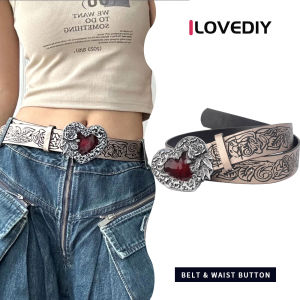 ILOVEDIY เข็มขัด กางเกงยีนส์ พังก์อเมริกัน สีดำ ผู้ชาย แนวกอธิค ซึ่งสไตล์พังก์: Y2k