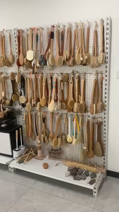 Bàn Chải Khô Lông Lợn Tắm Toàn Thân Hình Tròn Tẩy Tế Bào Chết Massage Cơ Thể Lông Mềm Tự Nhiên