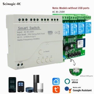 Tuya WiFi Switch 7-32V 85-250V 4CH Module Garage Door Controller Smart Door Opener Smart Life Tuya APP Control No Hub Require