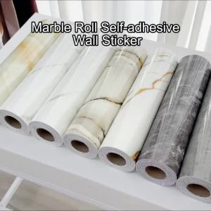 Decorative Waterproof Self-Adhesive Wallpaper 40cm Marble Pattern Stickers for Living Room Bathroom and Home Decoration Project