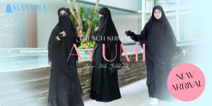 French Khimar Ayumi Sifon Jetblack 4 Style by Alsyahra Exclusive