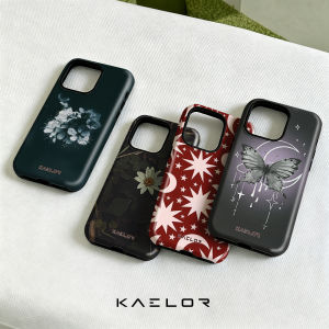 Potdemiel | Moody White Blossom Double Layer Hard Shell for iPhone 17 16 15 14 Plus 13 Pro Max Anti-Drop Shockproof PC Case