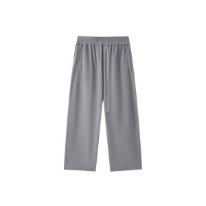 Fearless East S02 Mens Casual Straight Leg Pants Loose Fitness Grey Sweatpants Slimming Pure Color Long Trousers