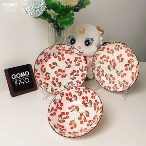 QOMO Seramik Mangkuk Pinggan Set Pinggan Seramik Pinggan Makan Pinggan Makan Pinggan Buah-buahan