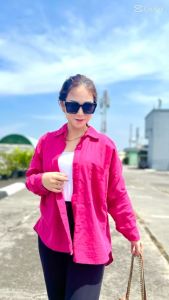 KEMEJA WANITA LINEN OVERSIZE KOREAN STYLE OLIVIA SHIRT RIKA SHIRT MASAKINI