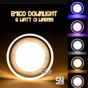 Lampu LED Downlight 6 Watt 3 Warna Cahaya SNI Panel Light Lampu Plafon Extrabright Terang Tidak Silau 6W 3 Colors inbow Lampu untuk Plafon Langit-langit dan lain-lain