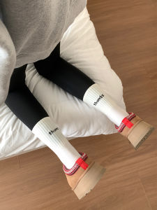 Womens Shark Socks Winter Snow Boots High Tube Socks White Long Socks Spring Autumn Grey Long Socks Letter Pattern Cotton Blend