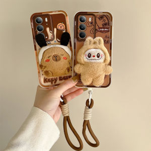 New Casing Realme C75 RealmeC75 4G RealmeC754G Ins Cartoon Fashion Trend Strawberry Bear Labbu Kapybara Pooh Bear 3D Plush Doll Phone Case with Lanyard 2025