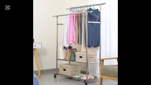 2m Heavy Duty Clothes Drying Rack Portable  Stainless Steel Extendable Laundry Rack Dual/Single Pole