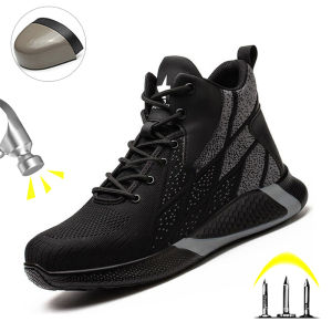 Indestructible Safety Shoes For Men Steel Toe Anti-Puncture Mens Work Boots Lightweight Slip Resistant Steel Toe Boots