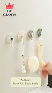 Adhesive Acrylic Suction Cup Hook with Chrome Coating for Bathroom and Kitchen Organization