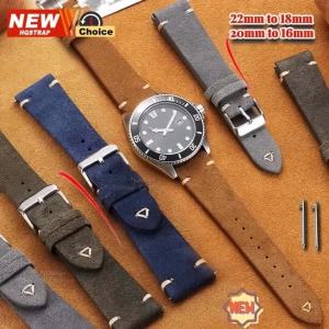 22mm To 18mm Suede Quick Release Watch Strap 20mm for Omega Handmade Bracelet for Seiko for Rolex Women Vintage Wristband