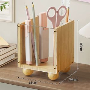 WUBUWEI | Stationery Organizer Storage Box Wood