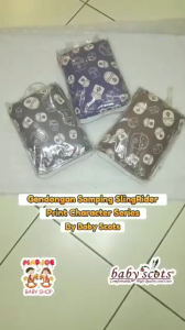 Babyscots gendongan samping scots slingrider print character BSG1201 tersedia warna coklat abu merah harga tercantum harga 1pcs