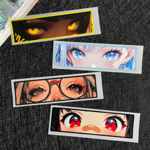 Car Waterproof Sticker JDM Anime Girl Eyes Sticker Reflective for Electric Bike Car Motorcycle Body Scratch Cover Decorative Decal