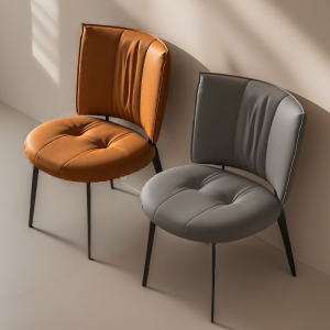Modern Minimalist Italian Style Dining Chair Nordic Designer Home High-End Sensation Hotel Coffee Shop Chair Leather Seat