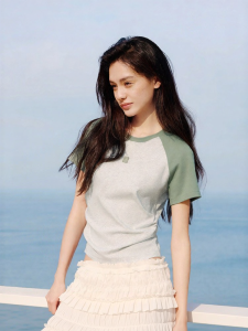Semir | Cooling T-Shirt Color Blocking Contrast Raglan Sleeve Embroidery Slender Fitted Shirt