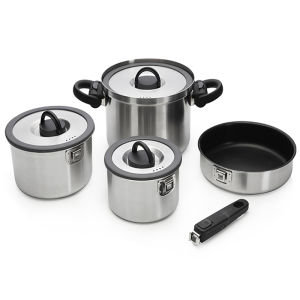Bodeux 304 Stainless Steel Cooking Utensil Set 7-Piece Non-Stick Gas And Induction Universal Pot Pan Saucepan Kitchenware
