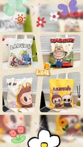 Túi Tote Vải Canvas Hình Labubu Siêu Dễ Thương – Túi Vải Đeo Vai Hot Trend In Sắc Nét Đựng Vừa A4