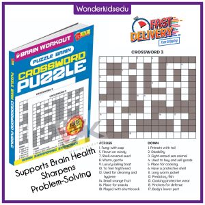 Brain Workout Crossword Puzzle Kids - Adults - Genius Mind - Puzzle Brain - Word Game - Brain Boosting Word Search