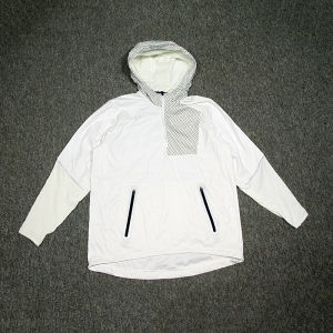 เสื้อแจ็คเก็ตกันลมกันลมสำหรับผู้ชายไซส์ใหญ่ ฤดูใบไม้ผลิและฤดูใบไม้ร่วง แจ็คเก็ตกันลมแบบมีฮู้ด ครึ่งซิป แจ็คเก็ตสเวตเตอร์ลำลอง