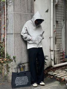 Pure Color Hoodie Sweatshirt 500G Heavyweight Cleanfit Casual Mens Jacket Spring Autumn Winter Seasonal Zipper Decorated