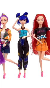 Kpop Demon Hunters Action Figure Toy Rumi Mira Zoey Princess Dolls with Music Beautiful Princess Baby Girl Dolls Toy Christmas Gifts