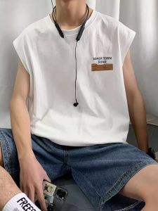 Áo Thun Cotton Thoáng Khí Mùa Hè Cho Nam Áo Thun Không Tay Dáng Rộng Nhanh Khô Nhanh Thời Trang Thể Thao Thường Ngày