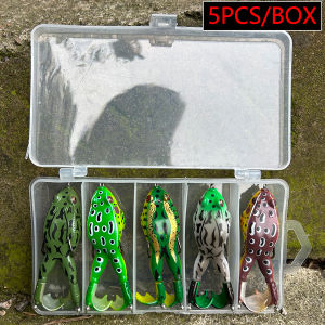 5pcs Soft Frog Double Propellers Legs Top Water Artificial Bait Swimbait Wobblers For Pike Trolling Snakehead Carp Fishing Lures
