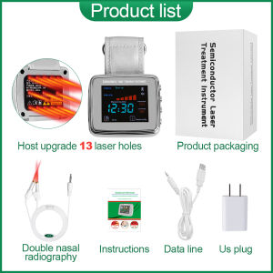 Electric Laser Watch Therapy Rhinitis Sinusitis Tinnitus Phototherapy Board 13 Holes Diabetes Cholesterol Hypertension Treatment