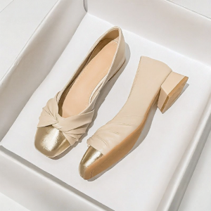 MIFEI | Genuine Leather Rough Heel Moccasins