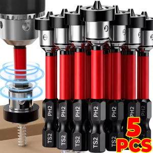 5PCS Magnetic Positioning Screwdriver Bits PH2 Batch Head Screwdrivers Drill Bit for Plasterboard Drywall Screw Bits Drilling Tools