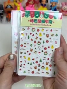 Christmas 3D Nail Stickers Girl Kids Small Pattern Hand Account Goo Card 3D立体贴纸指甲粘贴女孩小图案手帐咕卡贴画女孩公手机壳个性手账素材玩具 M088