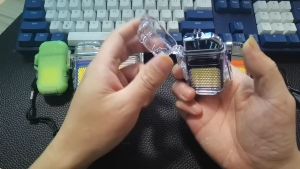 Arc Flashlight Lighter Portable Type-c Fast Charging Transparent Waterproof Lighter COB Imported Wick Flashlight Lighter