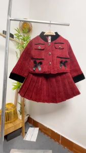 Váy dạ cho bé gái 3-8 tuổi trần bông trám bên trong phong cách Hàn Quốc kiểu dáng thời trang