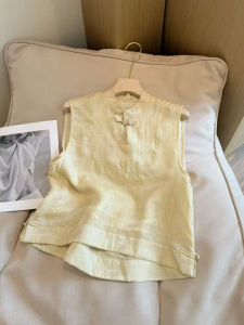 Shalldoer | Minimalist Solid Color Stand Collar Buttonless Sleeveless Shirt Womens Loose Breathable Fashionable Summer Top