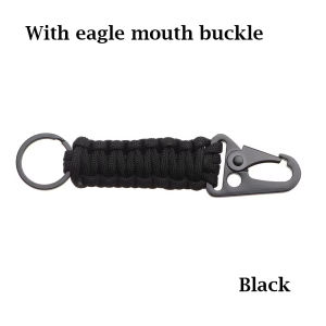 Paracord Keychain Ring Survival Kit Camping Carabiner Military Braided Cord Rope With Clips Lanyard Emergency Knot Outdoor Tool