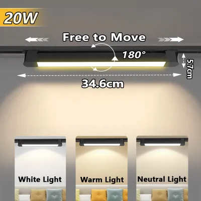 LED Track Light Spotlight Linear Flood Light 110-220V Ceiling Rails Lamp Track Lamp For Living Room Bedroom Kitchen and Shop