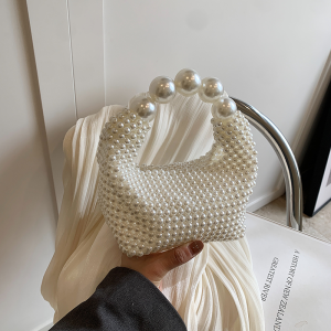 Elegant Pearl Woven Crossbody Bag Womens Handbag Fashionable Unique Design Spring Summer New Style Party Casual Shoulder Bag