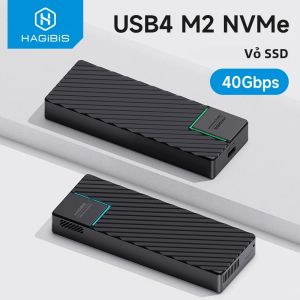 Hagibis USB 4.0 M.2 NVMe SSD Enclosure 40Gbps Vỏ Ổ Cứng Gắn Ngoài Tương Thích Với Thunderbolt 4/3 USB 3.2/3.1/3.0 ASM2464